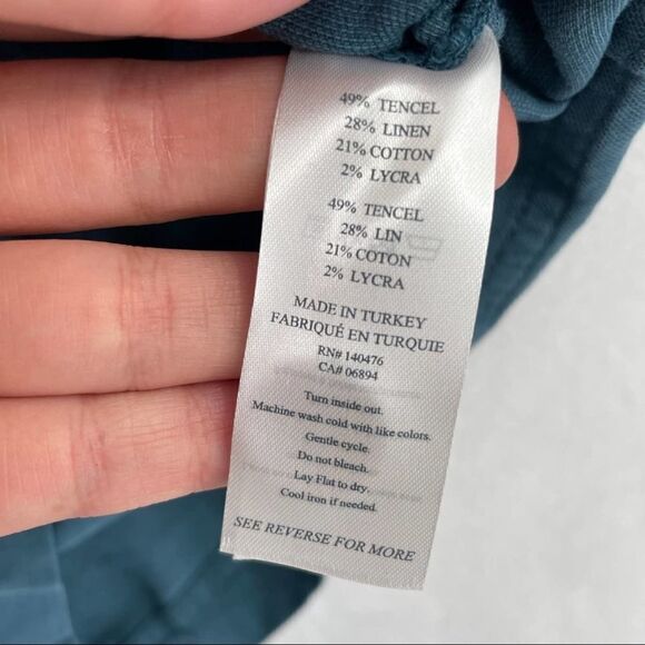 Faherty Teal Button-Up Romper - Picture 12 of 13